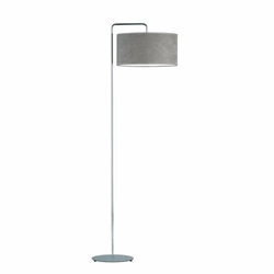 Lampa podłogowa do salonu BOLIVIA szara nowoczesna welurowa z abażurem glamour Lysne