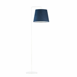 Lampa podłogowa RIJAD welwetowa niebieska glamour do salonu i sypialni z abażurem 156 cm