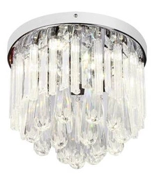 Plafon kryształowy LED Atella 12W chrom nowoczesny do salonu i sypialni CANDELLUX