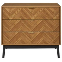 Komoda z szufladami Felix jodełka naturalna skandynawska na nóżkach do salonu Intesi