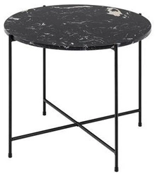 Stolik kawowy Avila okrągły czarny marmur 52 cm nowoczesny glamour do salonu Actona