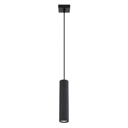 Lampa wisząca KARBON 1 czarna regulowana do salonu nowoczesna aluminiowa nad stół