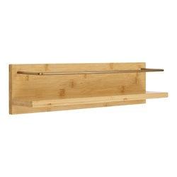 Półka ścienna na książki Ember 45 cm drewniana bambusowa nowoczesna do salonu Intesi