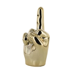 Figurka dekoracyjna Dłoń złota ceramiczna Intesi 10,5 cm nowoczesna do salonu lub biura
