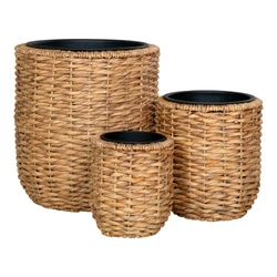 House Nordic Hanoi zestaw 3 osłonek na doniczkę hiacynt wodny boho naturalny