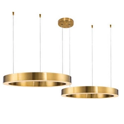Lampa wisząca LED CIRCLE 60+80 Step into Design złota regulowana do salonu lub jadalni