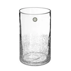 Wazon szklany Crackle 20cm transparentny nowoczesny do salonu na kwiaty Atmosphera