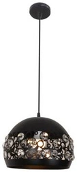 Czarna lampa wisząca glamour Jolina 30 z kryształkami do jadalni i nad stół CANDELLUX