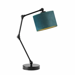Lampka nocna do sypialni ASMARA LYSNE zielona nowoczesna z regulacją wysokości welurowa
