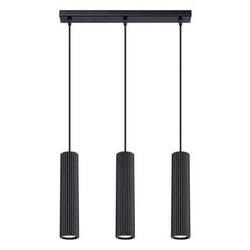 Lampa wisząca KARBON 3L czarna regulowana do salonu i jadalni nowoczesna aluminium