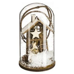 Dekoracja bożonarodzeniowa Renifer pod szklanym kloszem Feeric Christmas do postawienia na stół