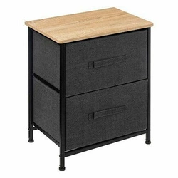 Szafka nocna Tissa czarna i szara z szufladami do sypialni nowoczesna 45 cm 5five