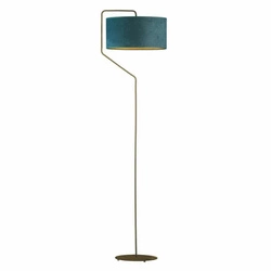 Lampa podłogowa do salonu TESALLIA GOLD zielona glamour z welurowym abażurem LYSNE 156 cm