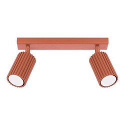 Plafon sufitowy KARBON 2 czerwony nowoczesny aluminiowy do salonu z ruchomym kloszem