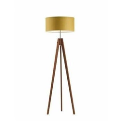 Lampa stojąca do pokoju dziecięcego HAITI żółta drewniana z abażurem glamour Lysne 138 cm