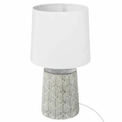 Lampka nocna ceramiczna Cyril szara Atmosphera nowoczesna do sypialni i salonu z abażurem
