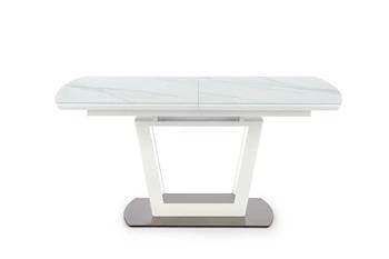 Stół rozkładany Blani biały marmur nowoczesny glamour do jadalni i salonu 160-200x90 cm