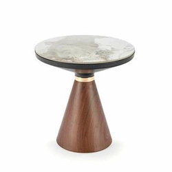 Stolik kawowy Suli okrągły biały marmur nowoczesny glamour 50 cm do salonu Intesi