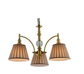 Lampa wisząca Austin beżowa glamour 3-punktowa z regulacją do jadalni i salonu