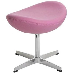 Podnóżek Jajo różowy kaszmir Premium D2.DESIGN obrotowy podnóżek tapicerowany do salonu glamour