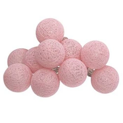 Cotton balls girlanda świetlna różowa LED Atmosphera na baterie boho do pokoju dziecięcego 165cm
