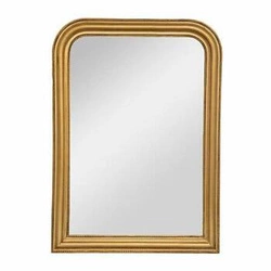 Lustro Adele prostokątne złote glamour do salonu w drewnianej ramie na ścianę 103x74 cm