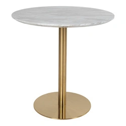 Stół okrągły Bolzano 90 cm szary marmur złoty nowoczesny do jadalni House Nordic