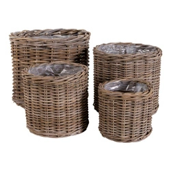Kosze dekoracyjne Bogor House Nordic rattan kubu zestaw 4 sztuk do salonu