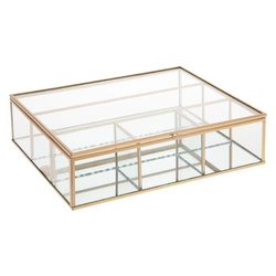 Organizer na biżuterię szklany Mood Atmosphera glamour złoty 27x22 cm do sypialni
