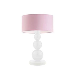 Lampka nocna HONOLULU nowoczesna z abażurem jasny różowy do sypialni i salonu LYSNE
