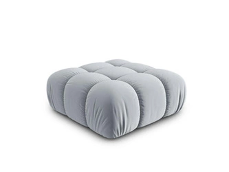 Pufa Bellis kwadratowa welurowa niebieska pikowana do salonu glamour 94x94 cm