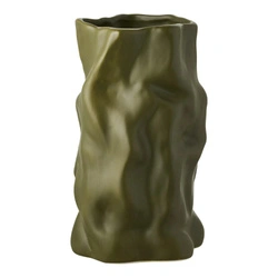 Wazon ceramiczny Natu zielony okrągły 25,5 cm dekoracyjny do salonu