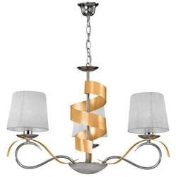 Lampa wisząca Denis glamour 3-punktowa regulowana do salonu złota z tkaniny 68 cm