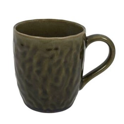 Kubek ceramiczny Noyer 330 ml zielony glamour do kawy i herbaty Intesi