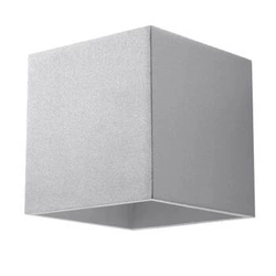 Kinkiet ścienny Quad szary nowoczesny aluminiowy do salonu i sypialni Sollux Lighting
