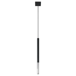Lampa wisząca Mozaica czarna chromowana do salonu i kuchni nowoczesna tuba 100 cm