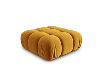 Pufa Bellis żółta welurowa kwadratowa pikowana do salonu nowoczesna glamour 94x94 cm