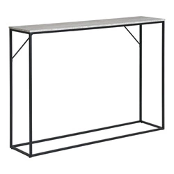 Konsola Vita loftowa wąska trawertynowa czarna metalowa do przedpokoju Intesi 110x26 cm