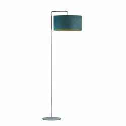 Lampa podłogowa do salonu BOLIVIA GOLD zielona welurowa nowoczesna glamour z abażurem Lysne