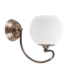 Kinkiet ścienny Orbit glamour miedziany z kremowym abażurem do salonu i sypialni CANDELLUX