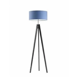 Lampa podłogowa do pokoju dziecięcego HAITI niebieska drewniana z abażurem LYSNE 138 cm