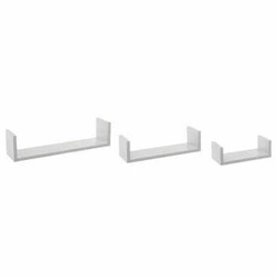 Zestaw 3 białych półek ściennych Edge MDF nowoczesnych na książki i dekoracje 42 cm