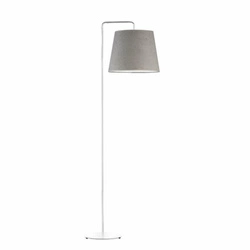 Lampa podłogowa do salonu RIJAD szara nowoczesna glamour z welwetowym abażurem Lysne 156 cm