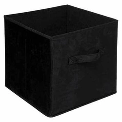 Pudełko materiałowe do regału 31x31 Velvet czarne składane z uchwytem 5five simply smart