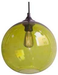 Lampa wisząca kula szklana zielona EDISON 25 do salonu i sypialni nowoczesna
