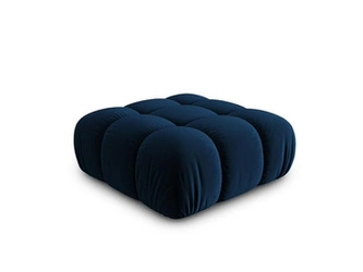 Pufa welurowa Bellis Riviera niebieska kwadratowa glamour do salonu i sypialni 94x94 cm