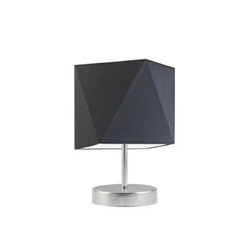 Lampka nocna do sypialni PASADENA nowoczesna z abażurem grafitowym metalowa LYSNE 30 cm