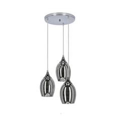 Lampa wisząca Marina 3-punktowa szklana chrom nowoczesna do salonu i jadalni