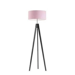 Lampa podłogowa do pokoju dziecięcego HAITI jasny różowy abażur drewniana glamour Lysne