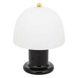Nowoczesna lampka nocna LED Rick czarna Atmosphera do sypialni i salonu, szklany klosz 21 cm